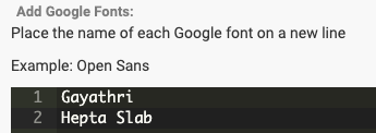 Google Font Settings